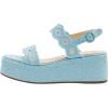 image:imageFSJ Women Boho Wedge Sandals Low Platform Open Toe CutOut Strappy Stylish Summer Casual Party Shoes Size 416 USLight Blue
