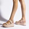 image:imageFSJ Women Boho Wedge Sandals Low Platform Open Toe CutOut Strappy Stylish Summer Casual Party Shoes Size 416 USNeutral