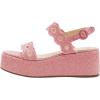 image:imageFSJ Women Boho Wedge Sandals Low Platform Open Toe CutOut Strappy Stylish Summer Casual Party Shoes Size 416 USPink