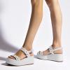 image:imageFSJ Women Boho Wedge Sandals Low Platform Open Toe CutOut Strappy Stylish Summer Casual Party Shoes Size 416 USWhite