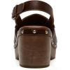 image:imageFSJ Women Closed Round Toe Studded Mules Chunky Wooden Platform Heel Clogs Adjustable Buckle Strap Slingback Casual Shoes Size 416 USBrown