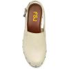 image:imageFSJ Women Closed Round Toe Studded Mules Chunky Wooden Platform Heel Clogs Adjustable Buckle Strap Slingback Casual Shoes Size 416 USOyster White