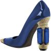 image:imageFSJ Women DOrsay Graceful Pumps Gilded Pointed Toe Crystal Chunky Block High Heels Slip On Wedding Prom Dress Shoes Size 416 USBlue