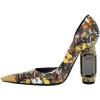 image:imageFSJ Women DOrsay Graceful Pumps Gilded Pointed Toe Crystal Chunky Block High Heels Slip On Wedding Prom Dress Shoes Size 416 USButterfly