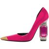 image:imageFSJ Women DOrsay Graceful Pumps Gilded Pointed Toe Crystal Chunky Block High Heels Slip On Wedding Prom Dress Shoes Size 416 USPink