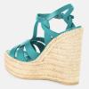 image:imageFSJ Women Elegant Open Toe Espadrille Platform Ankle Strap Wedge Sandals Woven Cutout Casual Strappy Shoes Size 416 USTurquoise