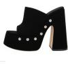 image:imageFSJ Women Open Round Toe Mule Sandals Chunky High Heel Slip On Platform Clogs Slides with Studs Comfy Shoes Size 416 USBlack