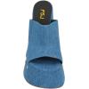 image:imageFSJ Women Open Round Toe Mule Sandals Chunky High Heel Slip On Platform Clogs Slides with Studs Comfy Shoes Size 416 USBlue Denim