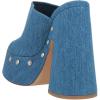 image:imageFSJ Women Open Round Toe Mule Sandals Chunky High Heel Slip On Platform Clogs Slides with Studs Comfy Shoes Size 416 USBlue Denim