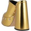image:imageFSJ Women Open Round Toe Mule Sandals Chunky High Heel Slip On Platform Clogs Slides with Studs Comfy Shoes Size 416 USGold