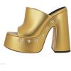 image:imageFSJ Women Open Round Toe Mule Sandals Chunky High Heel Slip On Platform Clogs Slides with Studs Comfy Shoes Size 416 USGold