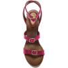 image:imageFSJ Women Open Toe Triple Buckle Straps Clog Heels Studded Platform Sandals Wooden Chunky Block Date Nights Shoes Size 416 USFushcia