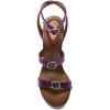 image:imageFSJ Women Open Toe Triple Buckle Straps Clog Heels Studded Platform Sandals Wooden Chunky Block Date Nights Shoes Size 416 USPurple