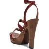 image:imageFSJ Women Open Toe Triple Buckle Straps Clog Heels Studded Platform Sandals Wooden Chunky Block Date Nights Shoes Size 416 USRed