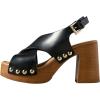 image:imageFSJ Women Platform Chunky Block High Heels Sandals Rivet Studded Open Toe Slingback Cross Strap Mule Clogs Shoes Size 416 USBlack