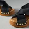image:imageFSJ Women Platform Chunky Block High Heels Sandals Rivet Studded Open Toe Slingback Cross Strap Mule Clogs Shoes Size 416 USBlack