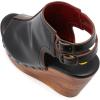 image:imageFSJ Women Retro Peep Toe Platform Sandals Metal Studs Chunky Wedge High Heel Slingback Ankle Strap Comfortable Walking Shoes Size 416 USBlack