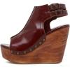 image:imageFSJ Women Retro Peep Toe Platform Sandals Metal Studs Chunky Wedge High Heel Slingback Ankle Strap Comfortable Walking Shoes Size 416 USDark Red