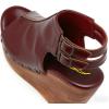 image:imageFSJ Women Retro Peep Toe Platform Sandals Metal Studs Chunky Wedge High Heel Slingback Ankle Strap Comfortable Walking Shoes Size 416 USDark Red