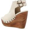 image:imageFSJ Women Retro Peep Toe Platform Sandals Metal Studs Chunky Wedge High Heel Slingback Ankle Strap Comfortable Walking Shoes Size 416 USWhite