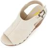 image:imageFSJ Women Retro Peep Toe Platform Sandals Metal Studs Chunky Wedge High Heel Slingback Ankle Strap Comfortable Walking Shoes Size 416 USWhite