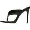 image:imageFSJ Women Round Open Toe Thong Stiletto Mule Sandals High Heel Slip On Flip Flops Comfortable Summer Wedding Evening Shoes Size 416 USBlack