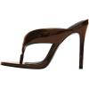 image:imageFSJ Women Round Open Toe Thong Stiletto Mule Sandals High Heel Slip On Flip Flops Comfortable Summer Wedding Evening Shoes Size 416 USBrown