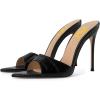 image:imageFSJ Women Sexy Open Pointed Toe Stiletto Heel Sandals Embossed Wide Strap Slip On Casual Summer Walking Dress Mules Shoes Size 415 USBlack