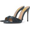 image:imageFSJ Women Sexy Open Pointed Toe Stiletto Heel Sandals Embossed Wide Strap Slip On Casual Summer Walking Dress Mules Shoes Size 415 USCyan