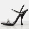 image:imageFSJ Women Sexy Stiletto High Heel Sandals Crystal Strap Open Toe Slingbacks Ankle Buckle Formal Party Dance Shoes Size 416 USBlack