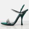 image:imageFSJ Women Sexy Stiletto High Heel Sandals Crystal Strap Open Toe Slingbacks Ankle Buckle Formal Party Dance Shoes Size 416 USGreen