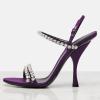 image:imageFSJ Women Sexy Stiletto High Heel Sandals Crystal Strap Open Toe Slingbacks Ankle Buckle Formal Party Dance Shoes Size 416 USPurple