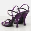 image:imageFSJ Women Sexy Stiletto High Heel Sandals Crystal Strap Open Toe Slingbacks Ankle Buckle Formal Party Dance Shoes Size 416 USPurple