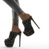 image:imageFSJ Women Sexy Studded Platform Mules Stiletto High Heel Peep Toe Slip On Summer Party Dress Prom Shoes Size 415 USBlack