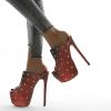 image:imageFSJ Women Sexy Studded Platform Mules Stiletto High Heel Peep Toe Slip On Summer Party Dress Prom Shoes Size 415 USRed Scale