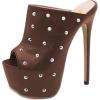 image:imageFSJ Women Sexy Studded Platform Mules Stiletto High Heel Peep Toe Slip On Summer Party Dress Prom Shoes Size 415 USSienna