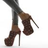 image:imageFSJ Women Sexy Studded Platform Mules Stiletto High Heel Peep Toe Slip On Summer Party Dress Prom Shoes Size 415 USSienna