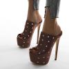 image:imageFSJ Women Sexy Studded Platform Mules Stiletto High Heel Peep Toe Slip On Summer Party Dress Prom Shoes Size 415 USSienna