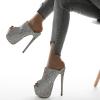 image:imageFSJ Women Sexy Studded Platform Mules Stiletto High Heel Peep Toe Slip On Summer Party Dress Prom Shoes Size 415 USSnake Pattern
