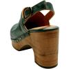 image:imageFSJ Women Slingback Clogs Wooden Block Heel Closed Round Toe Platform Studded Mules Buckle Strap Vintage Dress Slide Sandals Size 416 USGreen