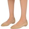 image:imageFSJ Women Sparkle Rhinestones Pointed Toe Flats Gold Embellished Suede Slip On Ballet Flats Elegant Wedding Bride Shoes Size 415 USNude