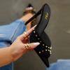 image:imageFSJ Women Studded High Heel Mules Pointed Open Toe Slip On Stiletto Rivets Slides Sandals Stylish Casual Dress Shoes Size 416 USBlack
