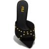 image:imageFSJ Women Studded High Heel Mules Pointed Open Toe Slip On Stiletto Rivets Slides Sandals Stylish Casual Dress Shoes Size 416 USBlack