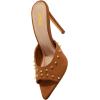 image:imageFSJ Women Studded High Heel Mules Pointed Open Toe Slip On Stiletto Rivets Slides Sandals Stylish Casual Dress Shoes Size 416 USBrown