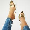 image:imageFSJ Women Studded High Heel Mules Pointed Open Toe Slip On Stiletto Rivets Slides Sandals Stylish Casual Dress Shoes Size 416 USGold