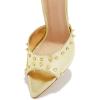 image:imageFSJ Women Studded High Heel Mules Pointed Open Toe Slip On Stiletto Rivets Slides Sandals Stylish Casual Dress Shoes Size 416 USGold