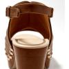 image:imageFSJ Women Studded Platform Heels Slingback Sandals Wooden Block Heel Ankle Strap Peep Toe Clogs Mules Comfortable Walking Shoes Size 416 USBrown