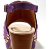 image:imageFSJ Women Studded Platform Heels Slingback Sandals Wooden Block Heel Ankle Strap Peep Toe Clogs Mules Comfortable Walking Shoes Size 416 USPurple