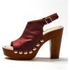 image:imageFSJ Women Studded Platform Heels Slingback Sandals Wooden Block Heel Ankle Strap Peep Toe Clogs Mules Comfortable Walking Shoes Size 416 USRed