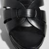 image:imageFSJ Women TStrap Platform Sandals Peep Toe Ankle Strap Stiletto Heels Strappy Wedding Dating Dress Shoes Size 416 USBlack Matte